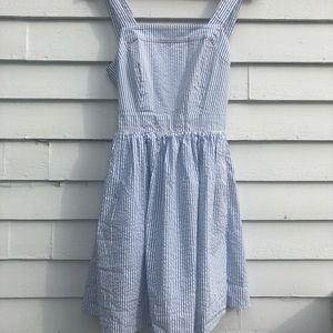 Blue & white seersucker dress